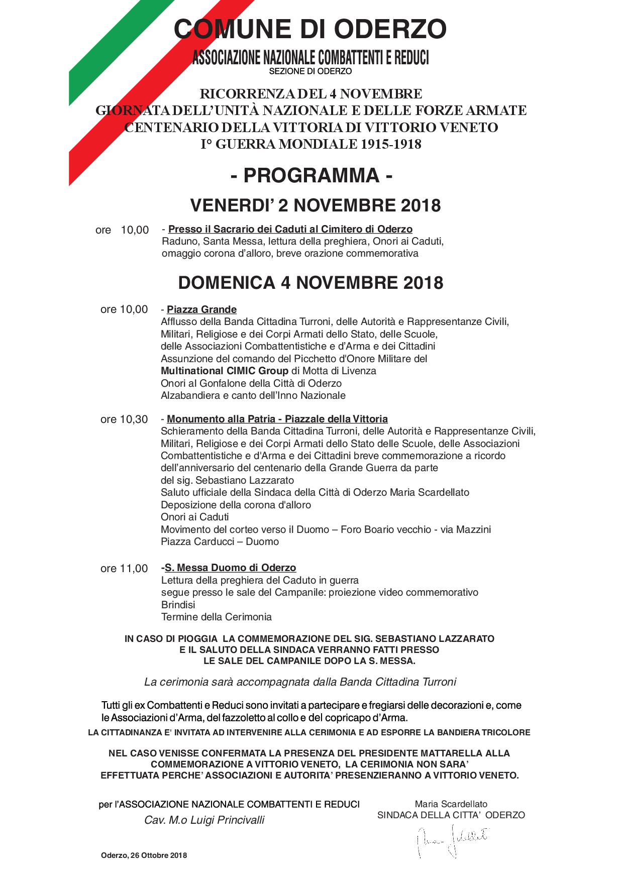 locandina programma 4 nov 2018